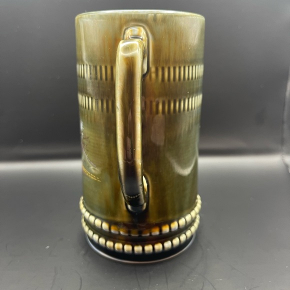 VINTAGE WADE IRISH PORCELAIN— 6.5” BEER STEIN WITH PHEASANTS— BLUE/GREEN - Picture 6 of 6